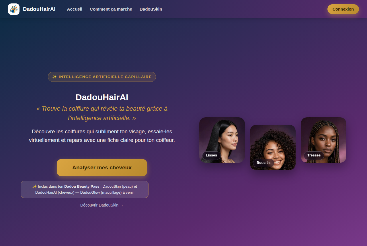 DadouHairAI — actual screenshot